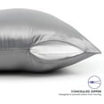 thumbnail image 3 of TAFTS Silk Pillowcase 27 Momme 100% Pure Mulberry Silk Pillowcase for Hair and Skin, Both Sides Grade 6A Long Fiber Natural Silk Pillow Case, Concealed Zipper, Queen, Silver Grey, 3 of 3