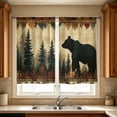 thumbnail image 2 of huayou 2 Pack Printed Kitchen Tier Curtains, 27.56x39.4 Inch Bear Pine Tree Forest Pattern Short Window Curtains, for Indoor Kitchen Cabin Lodge Home Window Decor, 2 of 7