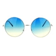 thumbnail image 1 of Hippie Retro Groovy Gradient Oversize Circle Lens Round Metal Rim Sunglasses Blue, 1 of 4