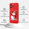 thumbnail image 2 of Christmas Red Print Phone Case for iPhone 14 6.1", with Aesthetics Pattern Design Soft TPU Silicone Xmas Cases, Shockproof Bumper Protector Camera Girls Women Cover, Snowman, 2 of 5