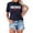 Dark Blue, variant on Firefighter Wife Graphic Tees for Women 2026 Summer Short Sleeve Crewneck Tshirt