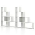 thumbnail image 1 of Costway 2 PCS 4-Tier Bookshelf with 6 Storage Cubes 64" Tall Modern Geometric Stair Bookcase, 1 of 10