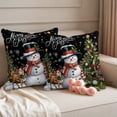 thumbnail image 2 of Black Christmas Outdoor Pillow Covers 18"x18" Set of 2,Waterproof Throw Pillow Covers for Patio Furniture,Snowman Xmas Tree Snowflake Gifts Elk Decorative Cushion Pillowcases for Garden Couch Sofa, 2 of 9