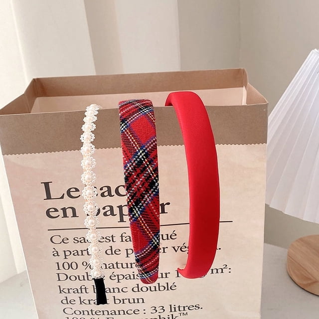 Banda para el cabello con perlas para primavera y verano que combina con el lavado facial, accesorios para el cabello, mechones de tela con pliegues en la parte superior y craneal alto para mujer,