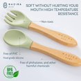 thumbnail image 2 of 8 Piece  Suction - Silicone Suction Bowls  Divided Plates  Straw Sippy Cup - Toddler Self Feeding Eating Utensils Set with Bibs  Spoons  Fork (Magic Mint), 2 of 9