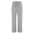 thumbnail image 5 of Hpapadks Womens Pants High Waisted Straight Leg Solid Slacks with Pockets Womens Slacks Grey XXL, 5 of 6