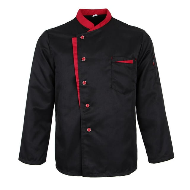 Chaqueta Chaqueta Baker Ropa Chaqueta de Trabajo Manga Larga Chef Gastronomía Una L negra Yuyangstore chaqueta de chef hombres uniformes mujeres
