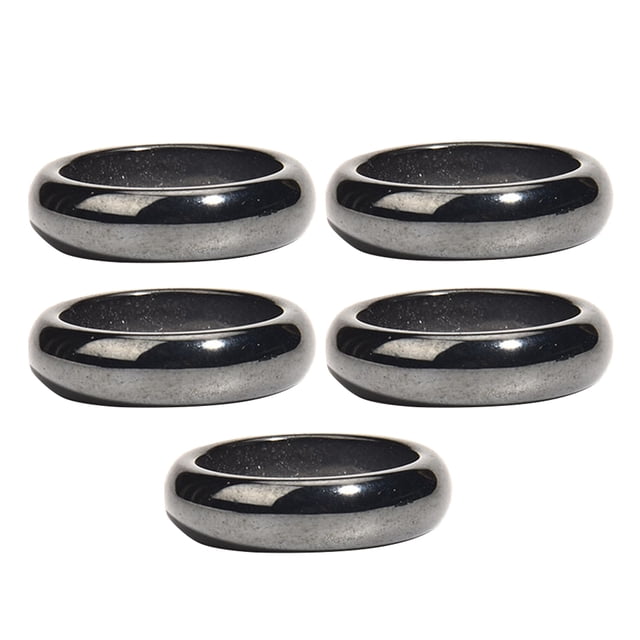 Vogacara 5 Piezas Anillos Equilibrio de Ansiedad Negro Energía Negativa Lodestone Pulgar Anillo Mujeres Hombres Suministros de Boda Decoración Conjunto Type3 NO3 Vogacara CE008719-05