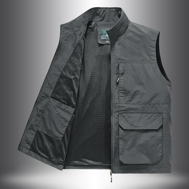Chaleco informal de trabajo para hombre Chaleco de hombre Chaleco de hombre Chaleco de hombre de mediana edad Pesca Talla grande Suelto