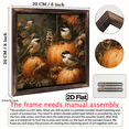 thumbnail image 3 of 2D Flat, 1pc Vintage Farmhouse Fall Decor - Rustic Autumn Birds on Pumpkins Wall Hanging - Wood Frame - Easy Hang No Wiring Needed - Farmhouse Kitchen, Living Room, Porch Decoration - Thanksgiving, 3 of 9