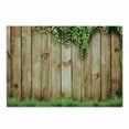 thumbnail image 1 of Rustic Cutting Board, Fresh Spring Season Grass and Leaf Plant over Old Wood Fence Garden Field Photo, Decorative Tempered Glass Cutting and Serving Board, Small Size, Green Brown, by Ambesonne, 1 of 1
