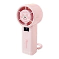 thumbnail image 2 of Linnome Cartoon Printed High Speed Fan USB Rechargeable Hanging Desktop Handheld Powerful Wind 7.24x2.12in Pink, 2 of 7
