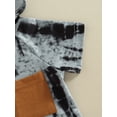 thumbnail image 6 of Arvbitana Toddler Baby Boys Tie-dyed Outfits Short Sleeve Hooded Pullover + Drawstring Shorts Summer Contrast Color Tracksuit Shorts Set 2Pcs 12M-5T, 6 of 8