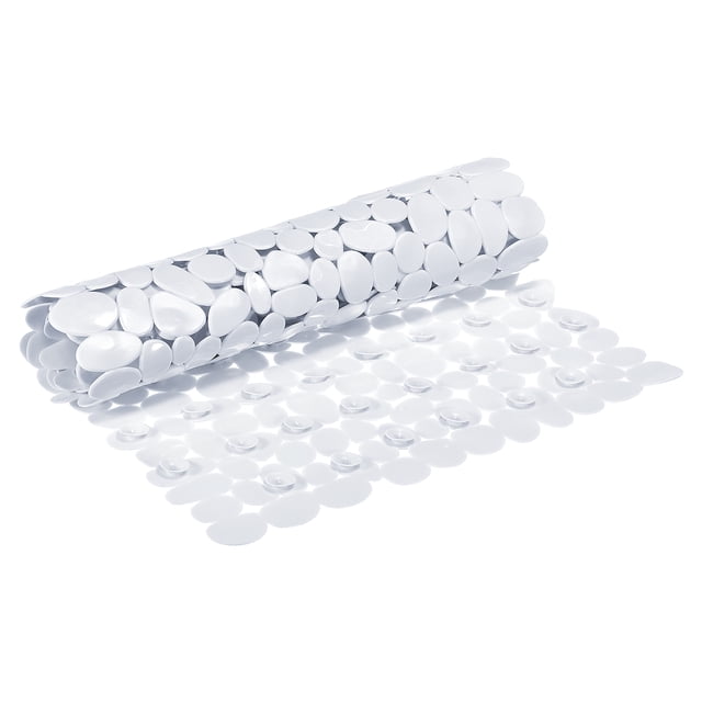 Uxcell 27.5" x 14.2" Alfombrilla de baño antideslizante para bañera blanca