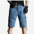 thumbnail image 6 of HOOMEUMY Men's Summer Cargo Shorts Straight Fit Multi-Pocket Bermuda Shorts with Drawstring Blue 6, 6 of 6