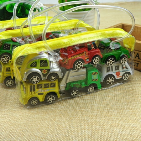 6 Pieces Cute Pullback Cartoon Car Toy Inertia Pullback Car Toy Set for Kids and