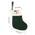 thumbnail image 4 of 8 Inch Cable Knit Monogram Christmas Stocking Personalized Monogram Christmas Stocking, 20 Inches Family Initial Xmas Stockings, Super Soft White Plush Cuff with Deluxe Green, 4 of 4