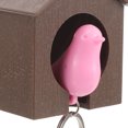 thumbnail image 4 of BESTYASH Llaveros Con Casa De Pájaros En Color Café Y Pájaro Rosa Con Silbato De Seguridad, 4 of 6