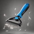 thumbnail image 4 of Luckky Pet Pro Grooming Tool,Double-Sided Dematting Comb & Undercoat Rake,Ergonomic Non-Slip Handle,Extra-Wide Deshedding Brush,Professional Grooming Comb for All Medium to Large Pets, 4 of 7