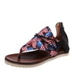 thumbnail image 2 of Zapatos de girasol con punta de clip de verano para mujer Sandalias planas cómodas con cremallera Sandalias de playa informales Wmkox8yii nm5623, 2 of 9