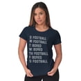 thumbnail image 3 of Bored Football Sport Schedule Womens Fitted Plus Size Graphic Tee Brisco Brands 2X, 3 of 5