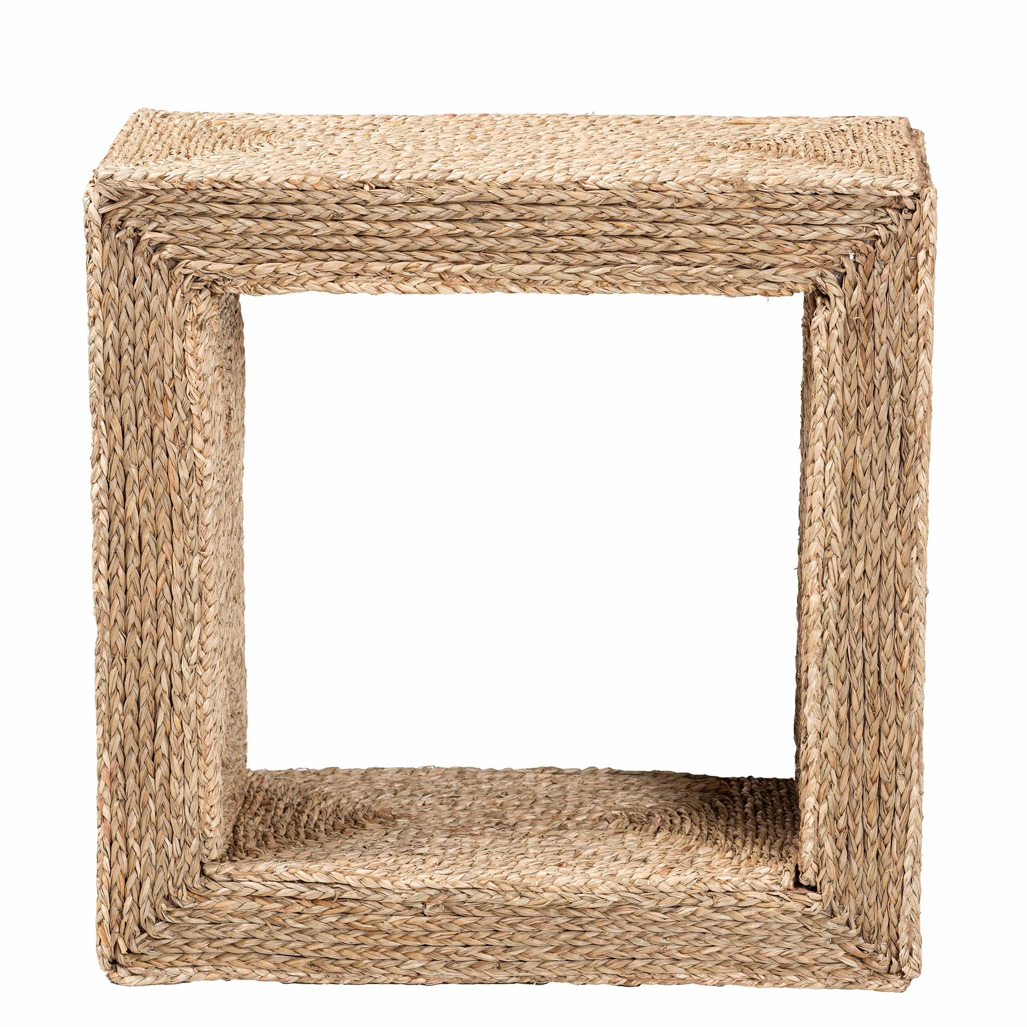 bali & pari Adonica Modern Bohemian Natural Brown Seagrass and Wood End Table