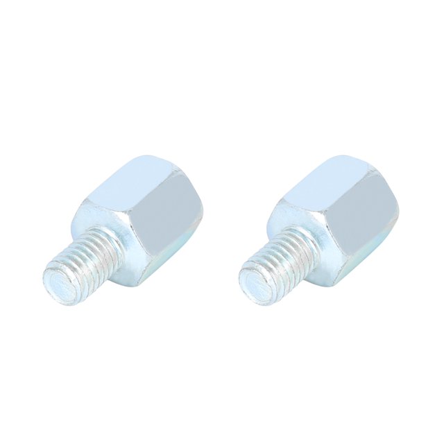 Unique Bargains 2pcs 10mm Positive to 8mm Reverse Silver Tone Motorcycle Rearview Mirror Adapter Bolt Screw counterclockwise