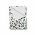 thumbnail image 2 of Hawaiian Colors Soft Flannel Fleece Blanket, Scattered Leaves Falling Like Appearance on a Plain Background, Cozy Plush for Indoor and Outdoor Use, 50" x 60", Laurel Green and Blush, by Ambesonne, 2 of 6