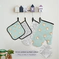 thumbnail image 5 of 5 Pcs Kitchen Set Heat Resistant Oven Mitts and Non-Slip Pot Holders with Adjustable Cooking Apron Cute Little Baseballs, 5 of 6