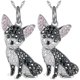 thumbnail image 1 of Cadenas y Dijes Hermosos DogNeck03 2Pzas Chihuahua/Circonia Negro Metal Cadena y Dije. High Monaco MXNGK-002, 1 of 3