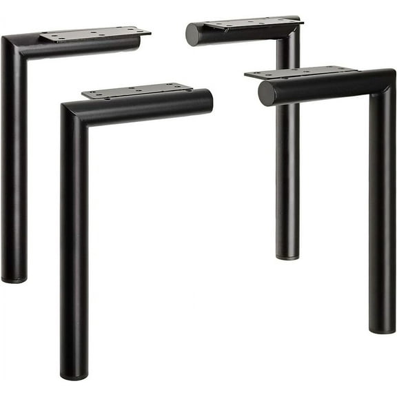 Set of 4 Heavy Duty Metal Furniture Legs – Modern Designer Legs for Sofa Tables, Coffee Tables, and DIY Projects (11-3/4"H_Black)