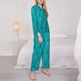 thumbnail image 3 of Yiaed Diamond Shaped Print Pajamas Women's Long Sleeve Sleepwear Soft Button Down Loungewear Pjs Lounge Set Nightwear Womens Pajama Pants-Medium, 3 of 7