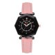 thumbnail image 1 of Reloj de pulsera de cuarzo con correa de cuero PU y diamantes de imitación con esfera geométrica para mujer (rosa), 1 of 3