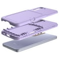 thumbnail image 3 of Galaxy S22 Plus Card Holder Wallet Case,Dteck Shockproof Rubber Hybrid PC with Hidden Mirror Dual Layer Cover Lightweight Protective Back Phone Case for Samsung Galaxy S22+ 5G,Lightpurple, 3 of 5