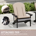thumbnail image 3 of Pellebant High-Back Adirondack Chair Cushions, 50"x20"x2.5", Outdoor/Indoor Patio Cushions with Ties, Water-Resistant, Fade-Resistant, Comfortable Foam Padding (Beige), 3 of 7