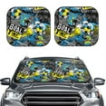 thumbnail image 2 of Balery Goal Time Sun Shield 2 Pack For Car Front Windows Foldable Sun Visor Protector Blocks Max Uv Rays And Keeps Your Vehicle Cool For Most Sedans Suv Truck, 2 of 7