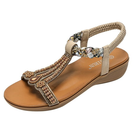 

Pimfylm Wedge Sandals For Women Skylar Sandal I Slip Resistant Suede Sandals for Everyday Beige 7