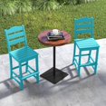 thumbnail image 2 of HAPPYGRILL Outdoor Bar Stool 30 Inches Patio Bar Chair with Backrest and Footrest, Weather Resistance HDPE Counter Height Barstools for Garden, Backyard (4, Turquoise), 2 of 14