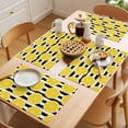 thumbnail image 5 of Summer Lemons Placemats Set&nbsp;of&nbsp;2 Cartoon Yellow Fruit Slices Black White Striped Heat Insulation Washable Place Mats, Non-Slip Table Mats for Dining Table Party Kitchen Decor,13x19 Inch, 5 of 9