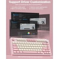 thumbnail image 6 of Restored AULA F75 75% Wireless Mechanical Keyboard, Hot Swappable Pink Creamy Keyboard, Pre-lubed Linear Switches, PBT Keycaps, 2.4GHz/Type-C/BT5.0, RGB Backlit Computer Gaming Keyboards (Refurbished), 6 of 9