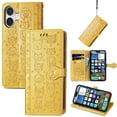 thumbnail image 1 of Funda Cartera FOXDOCK para iPhone 16 , Flip PU con Relieve de Gatos y Perros, Tarjetero y Soporte, 1 of 6
