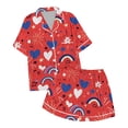 thumbnail image 4 of Kids' 4th Of July Printed Satin Pajama Set Short Sleeve, 4 of 4