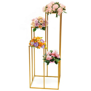 MIDUO 3Pcs Wedding Metal Flower Stand Rectangular Geometric Floral Stand  for Decorations Home Party