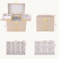 thumbnail image 3 of Caja organizadora de joyas Dajasan de piel sintética, color champán, 3 of 7
