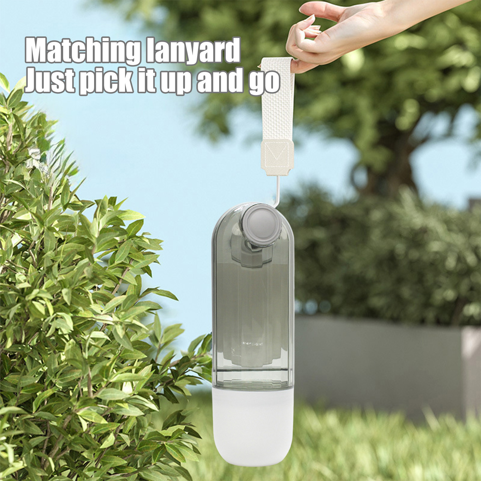 2-in-1 Portable Dog Water Bottle & Food Container, Travel Bowl for Dogs On The Go with One-Hand Dispenser, Leak Proof Design & Integrated Storage (Green)