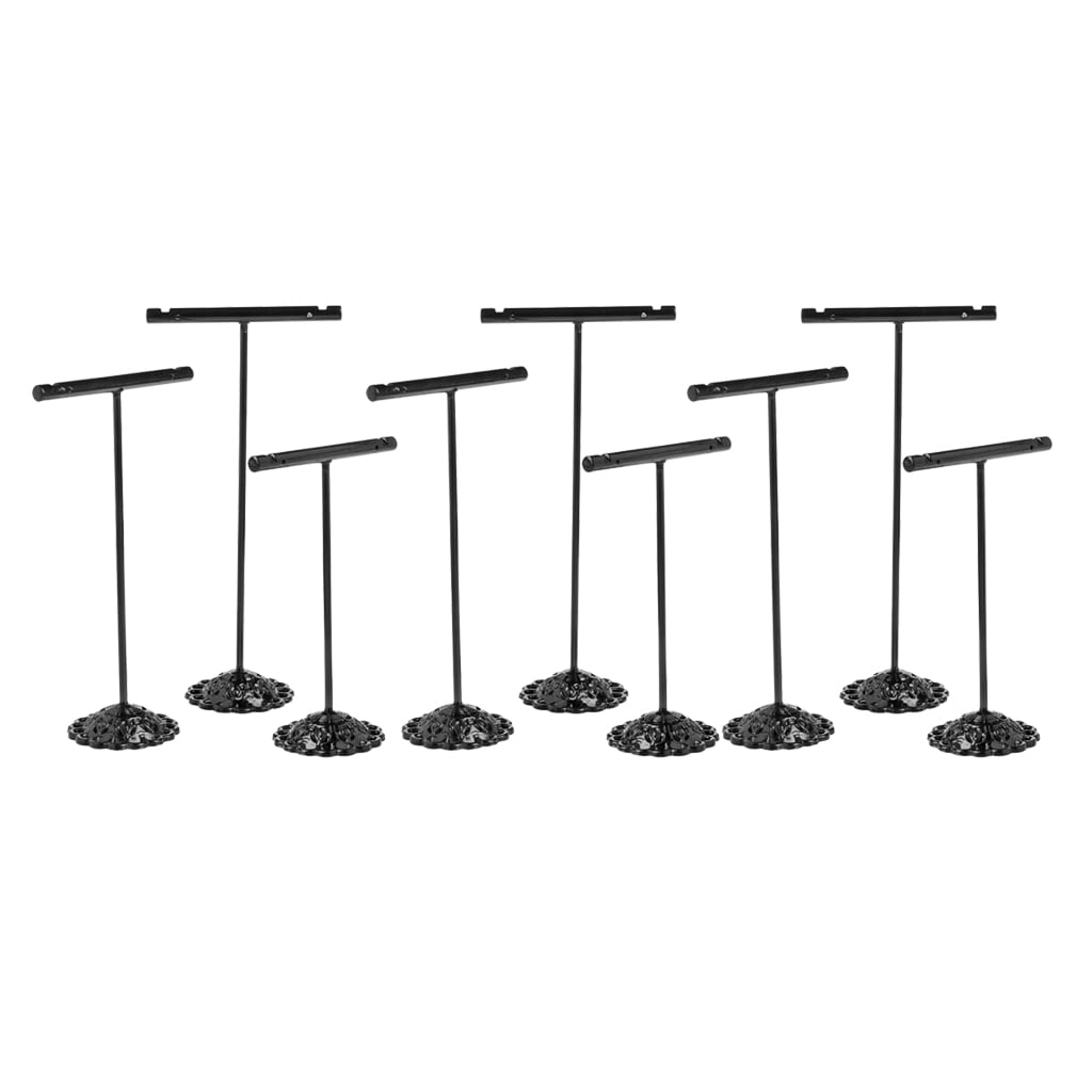 9Pack Metal T Bar Earring Display Stand Jewelry Home Shop Drop Earrings Holder 