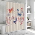thumbnail image 5 of Colorful Butterfly Shower Curtain Set - 72" x 78" Washable Bathtub Curtain with 12 Hooks, Spring Summer Botanical Flowers Waterproof Fabric Stall Shower Curtains for Bathroom/Bathtub Décor, 5 of 6