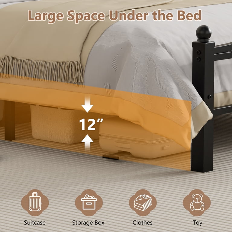 Kinsfook Queen Bed Frame, 1500 Lbs Capacity Headboard photo 4