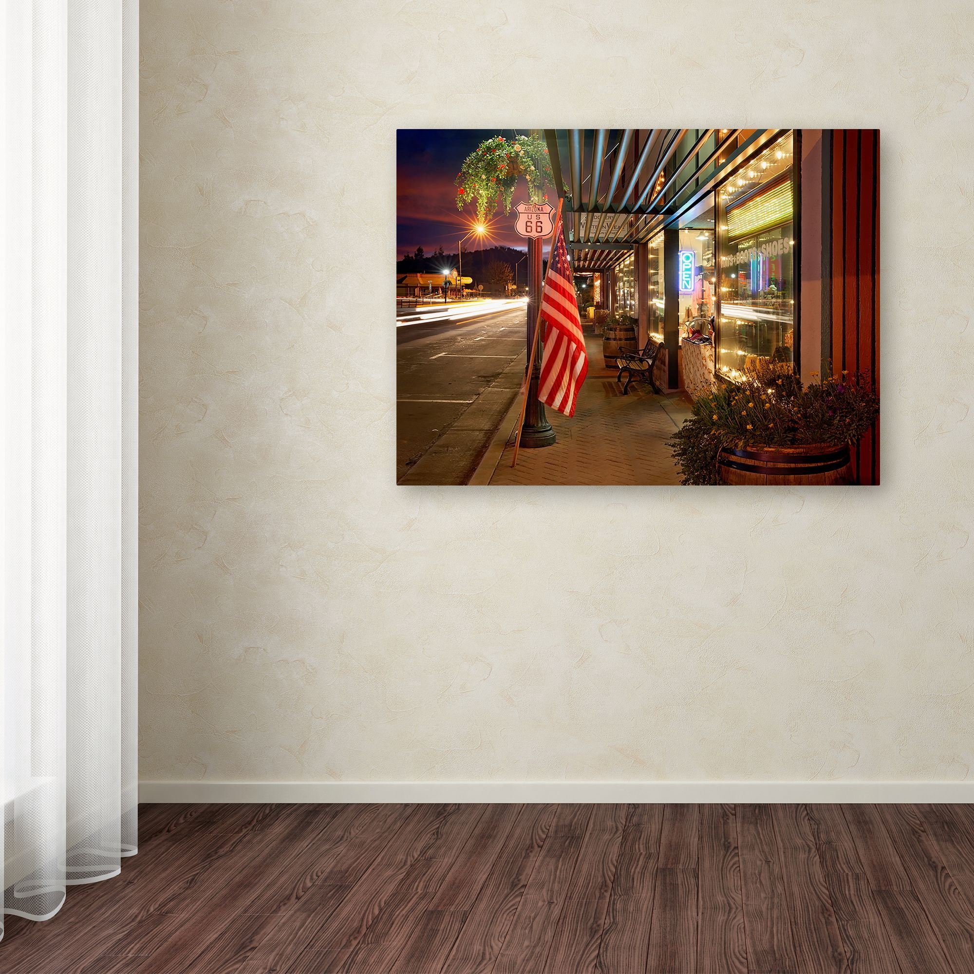 Trademark Fine Art 'Williams Rt 66 Dusk' Canvas Art by Mike Jones Photo