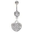 thumbnail image 1 of LYMAYTER Bague Nombril pour Femme Bague de Nombril - Pendentif Cœur d'Amour, Papillons, Acier Inoxydable, 1 of 7